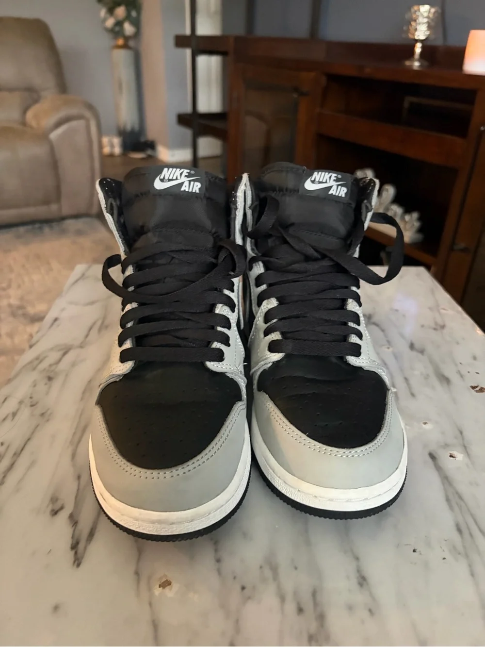 Jordan Men's High Top Sneakers in Black and Light Gray